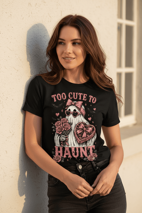 "Too Cute to Haunt" Halloween Ghost with Roses - Boo Crew Boutique