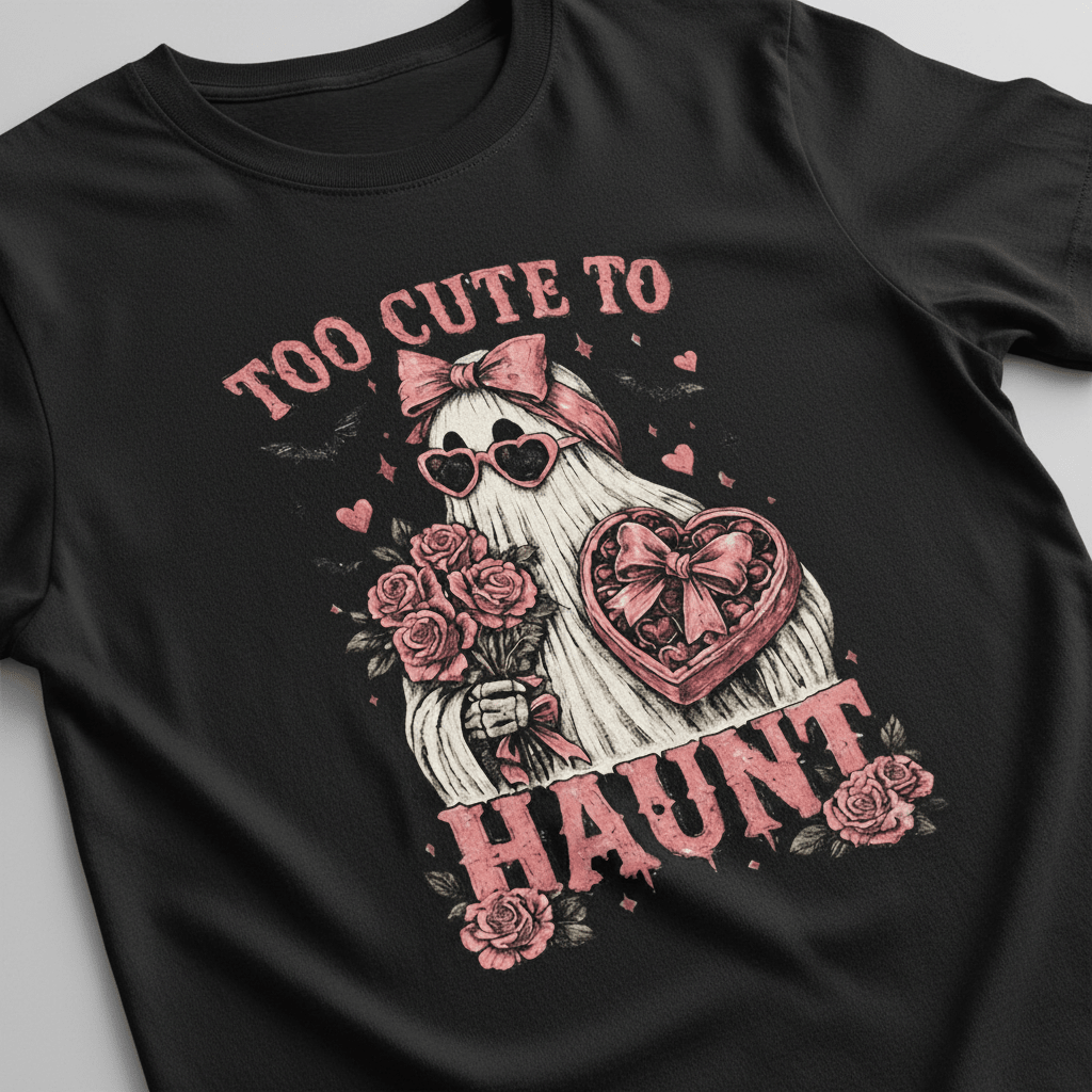"Too Cute to Haunt" Halloween Ghost with Roses - Boo Crew Boutique