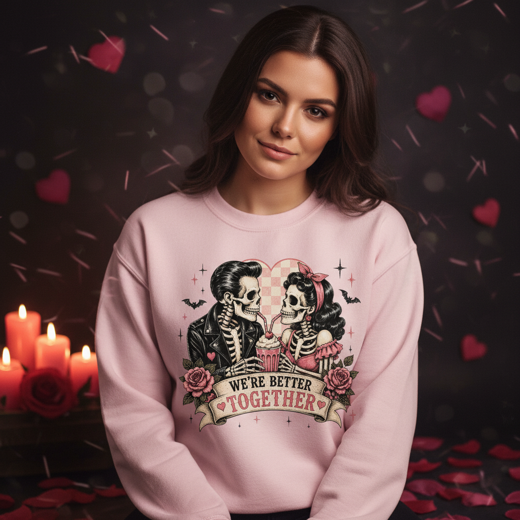 Skeleton Couple 'We're Better Together' Sweatshirt