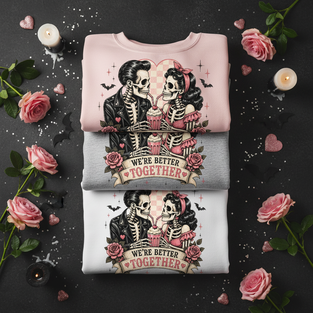 Skeleton Couple 'We're Better Together' Sweatshirt
