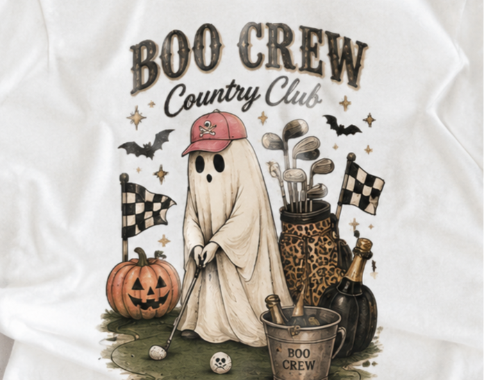 Boo Crew Country Club T-Shirt — Cute Halloween Ghost Golfing Tee