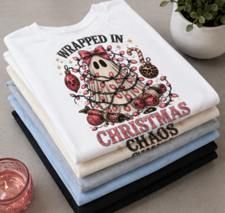 Wrapped in Christmas Chaos Tee