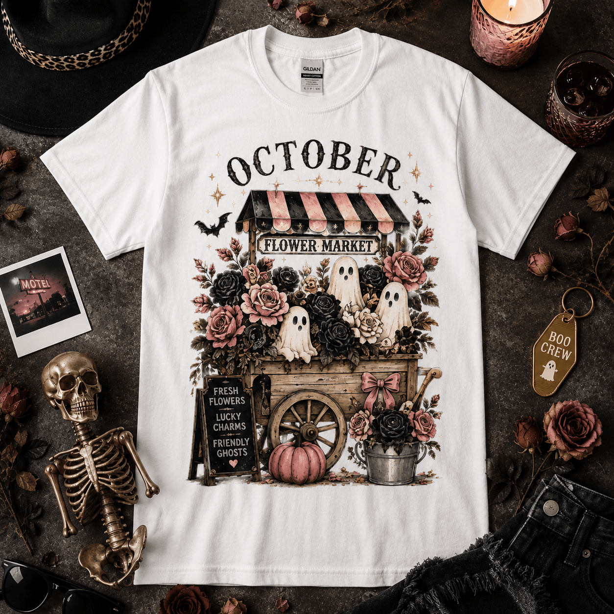 October Flower Market Tee - Boo Crew Boutique