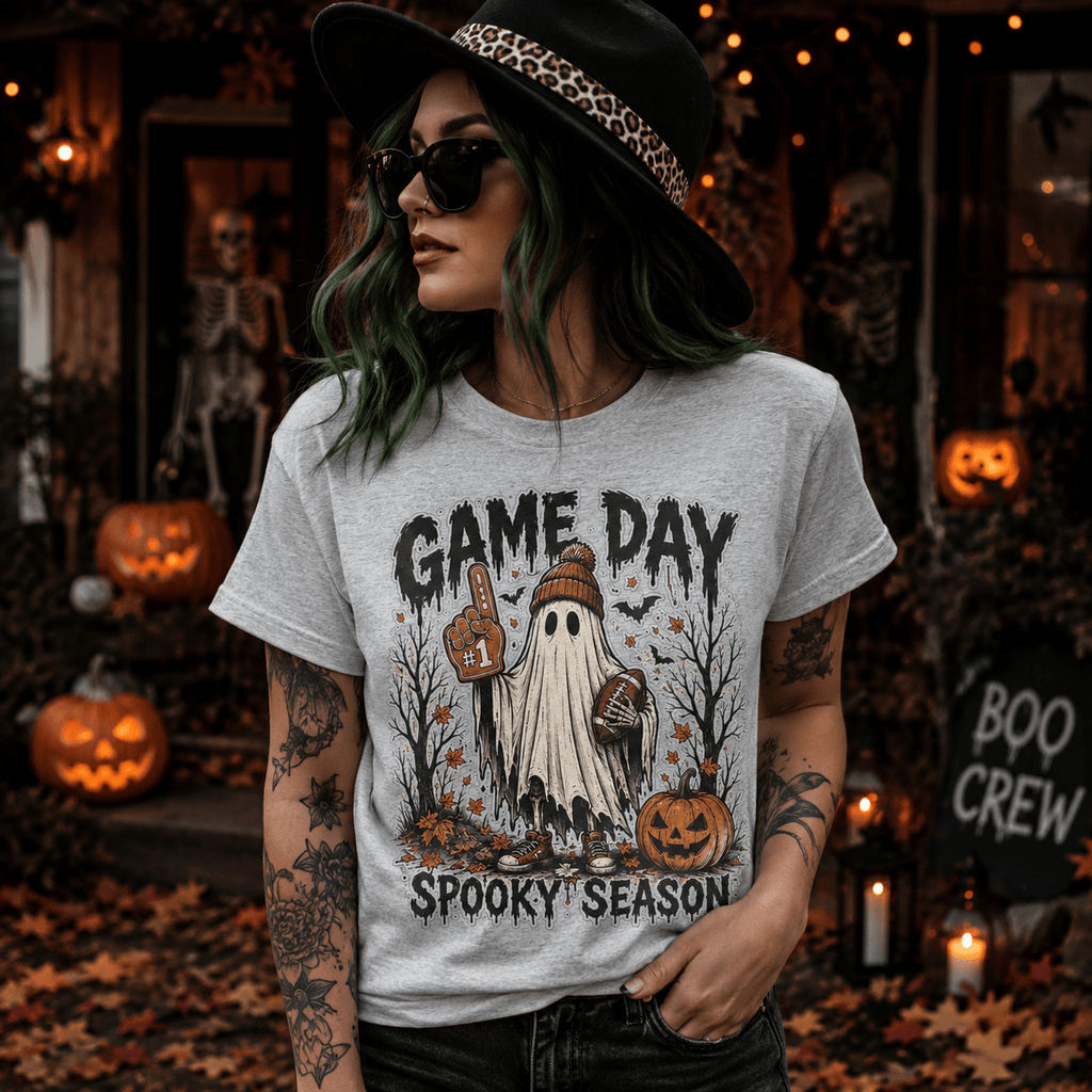 Game Day Ghost T-Shirt — Spooky Season Football Fan Tee - Boo Crew Boutique