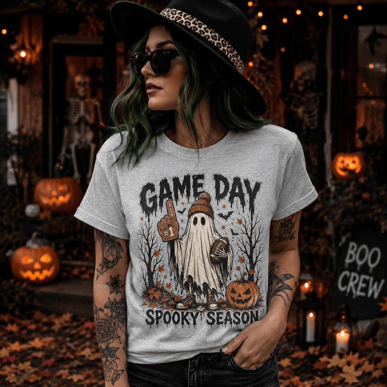 Game Day Ghost T-Shirt — Spooky Season Football Fan Tee - Boo Crew Boutique