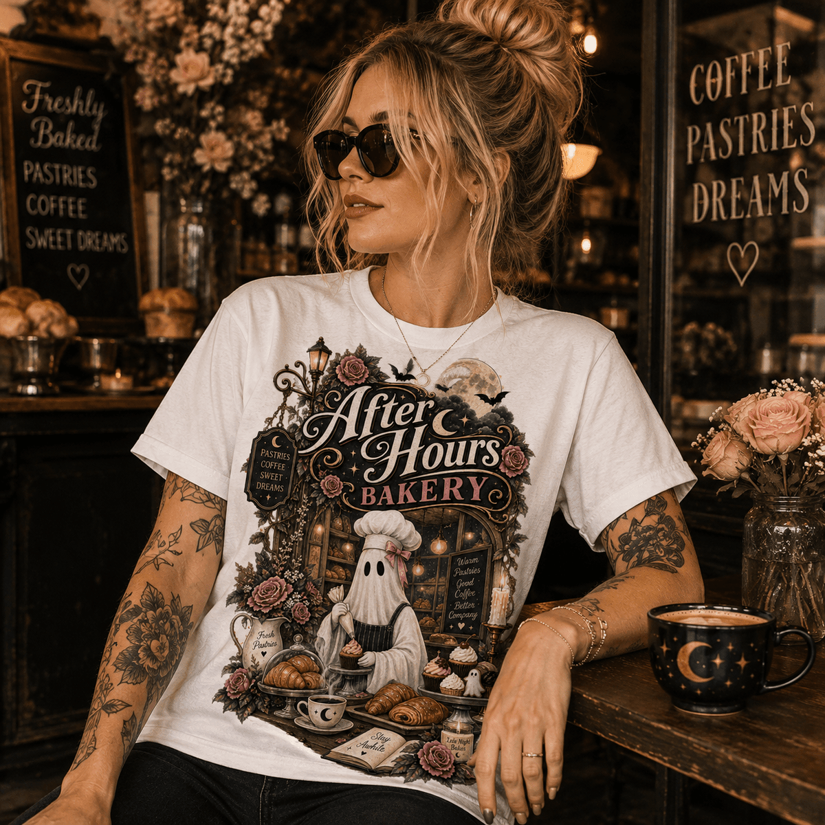 After Hours Bakery Tee | Cottagecore Halloween Tee - Boo Crew Boutique