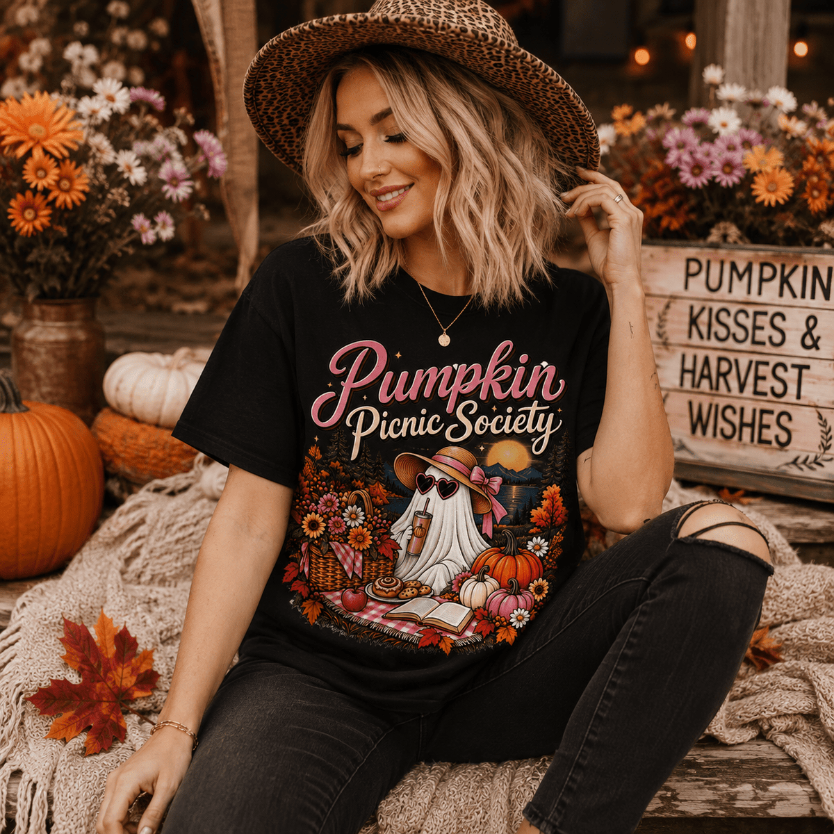 Pumpkin Picnic Society T-Shirt — Cozy Fall Graphic Tee - Boo Crew Boutique