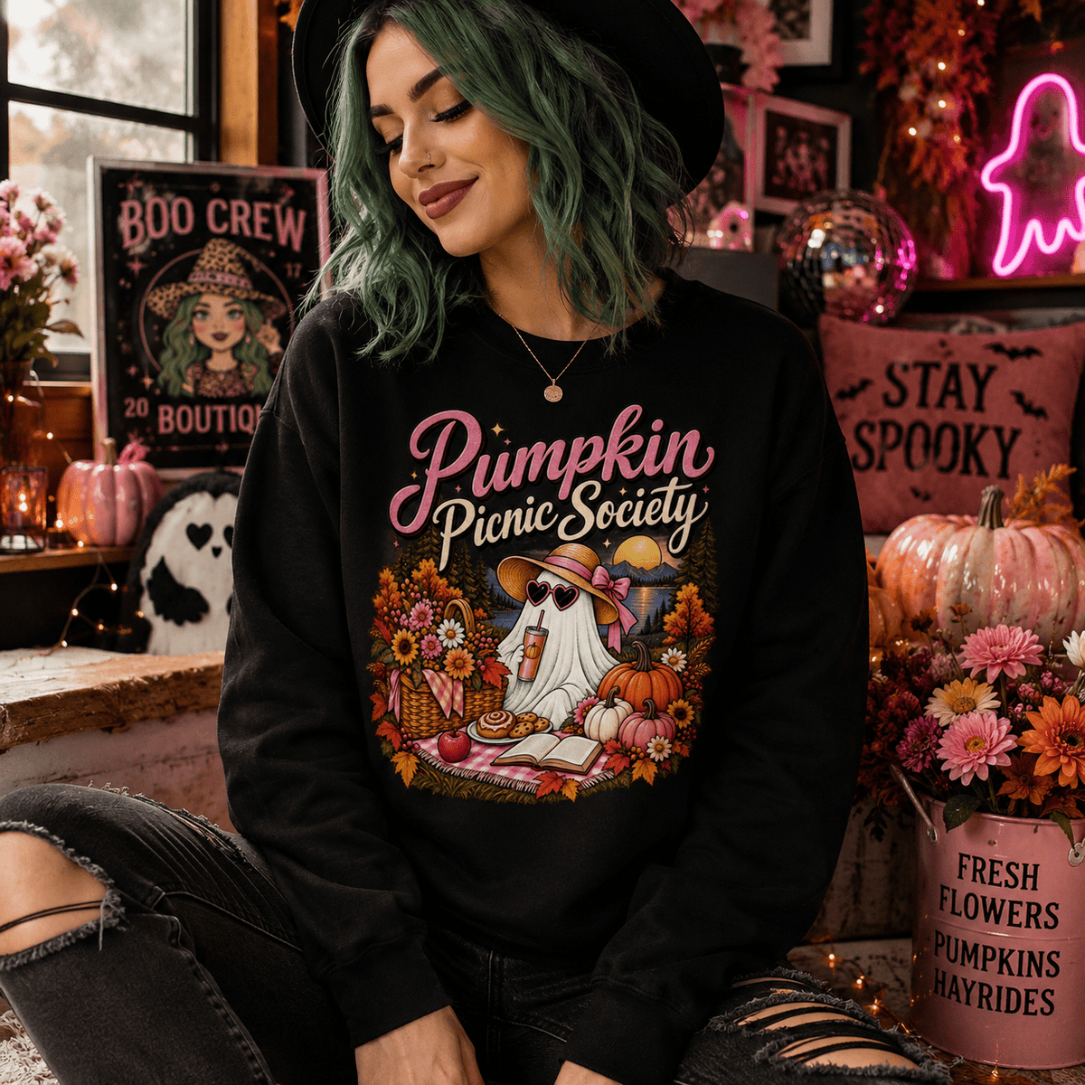 Sweatshirt — Pumpkin Picnic Society Fall Graphic Crewneck - Boo Crew Boutique