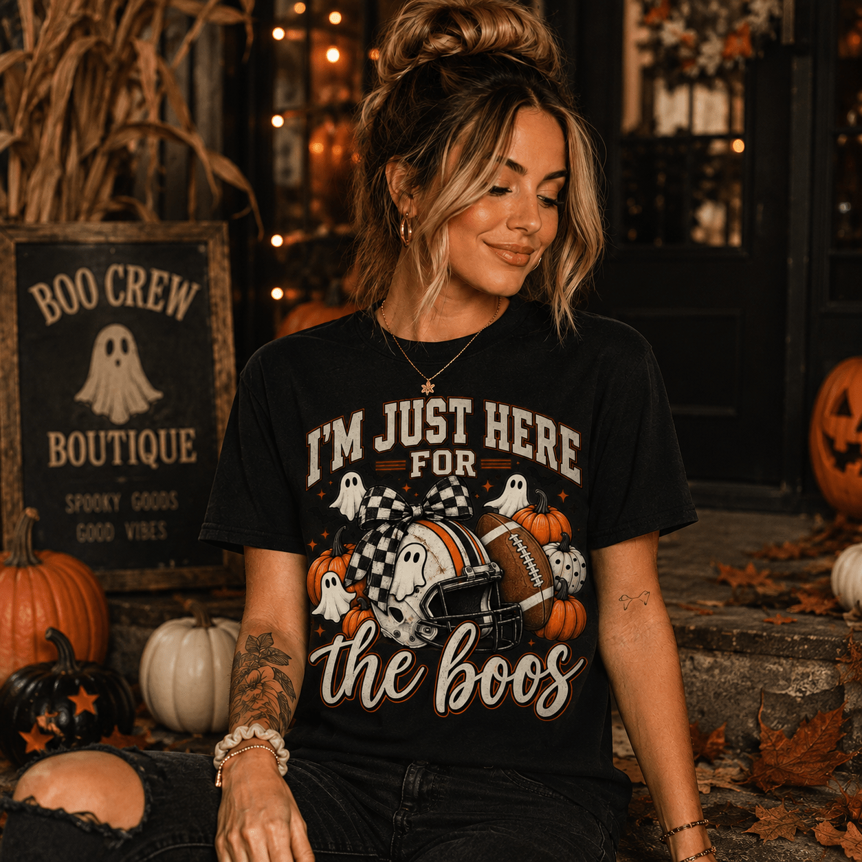 Halloween 'I'm Just Here for the Boos' T-Shirt - Boo Crew Boutique