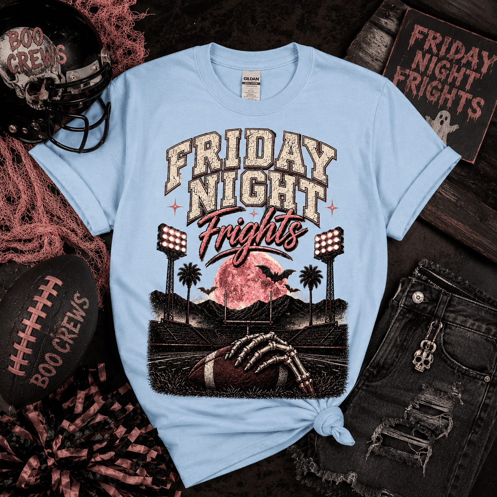 Friday Night Frights T-Shirt — Retro Football Halloween Tee - Boo Crew Boutique