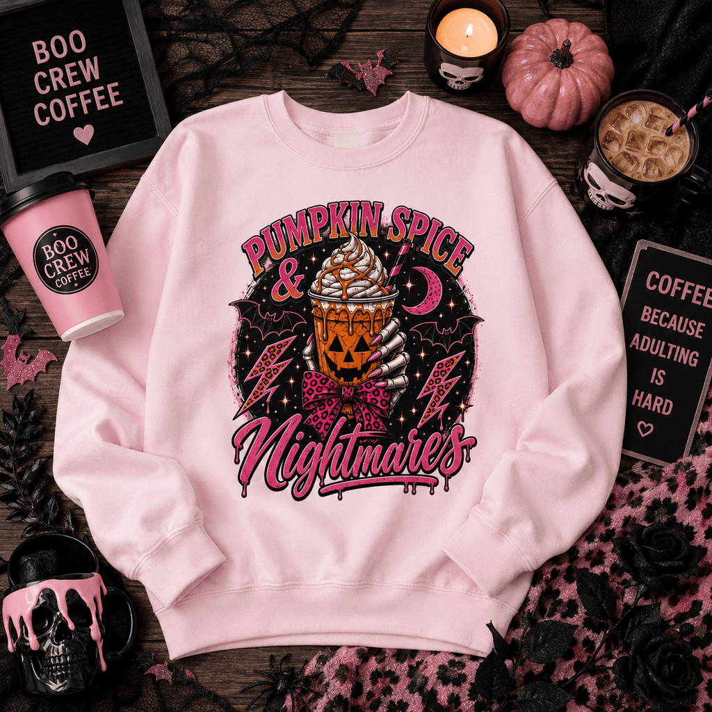 Pumpkin Spice & Nightmares Sweatshirt - Boo Crew Boutique