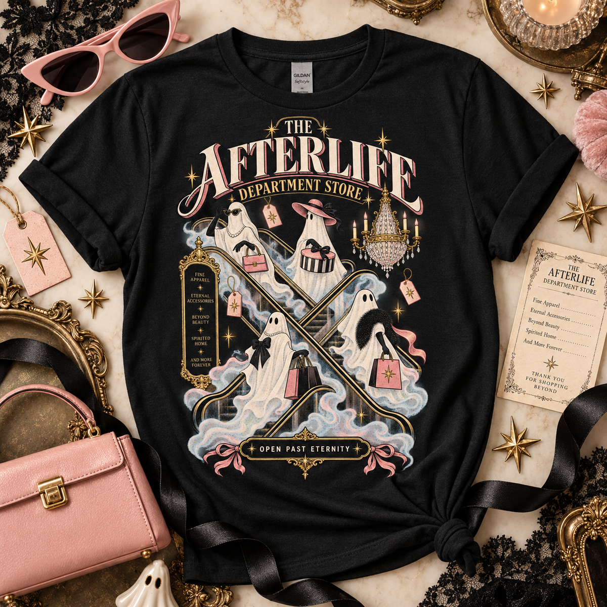 Afterlife Department Store T-Shirt — Spooky Retro Funeral Humor Tee
