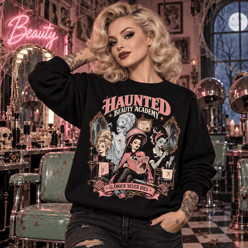 Beauty Never Dies Gothic Crewneck Sweatshirt - Boo Crew Boutique