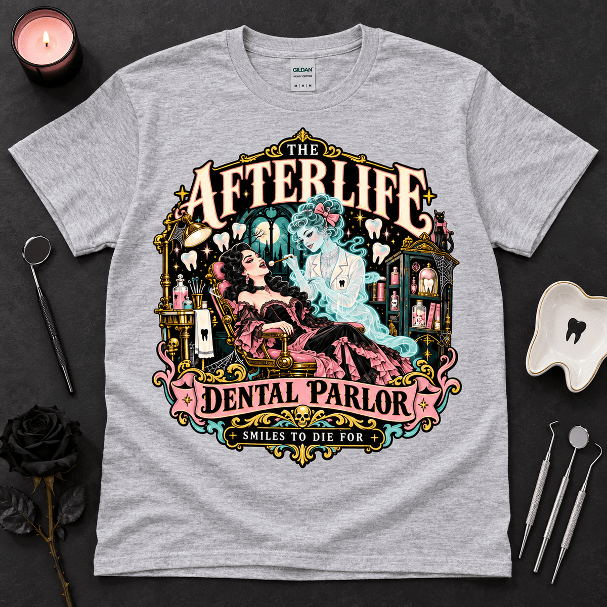 Afterlife Dental Parlor Halloween Tee - Boo Crew Boutique