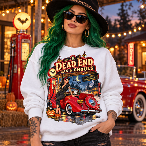 Dead End Gas & Ghouls Crewneck - Boo Crew Boutique