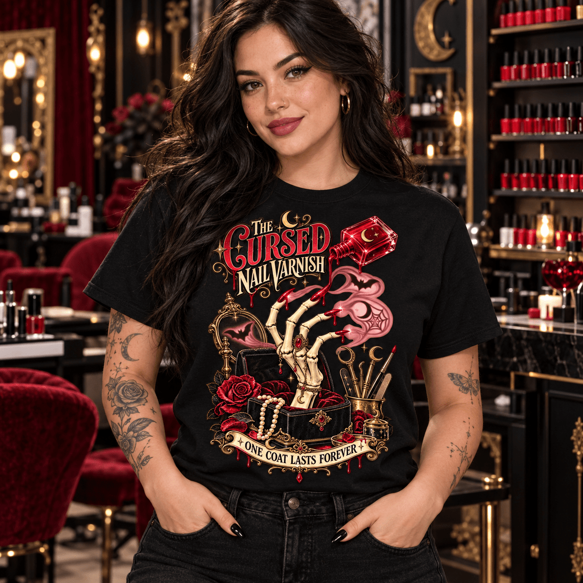Cursed Hand Tarot Tee — Vintage Occult Graphic - Boo Crew Boutique