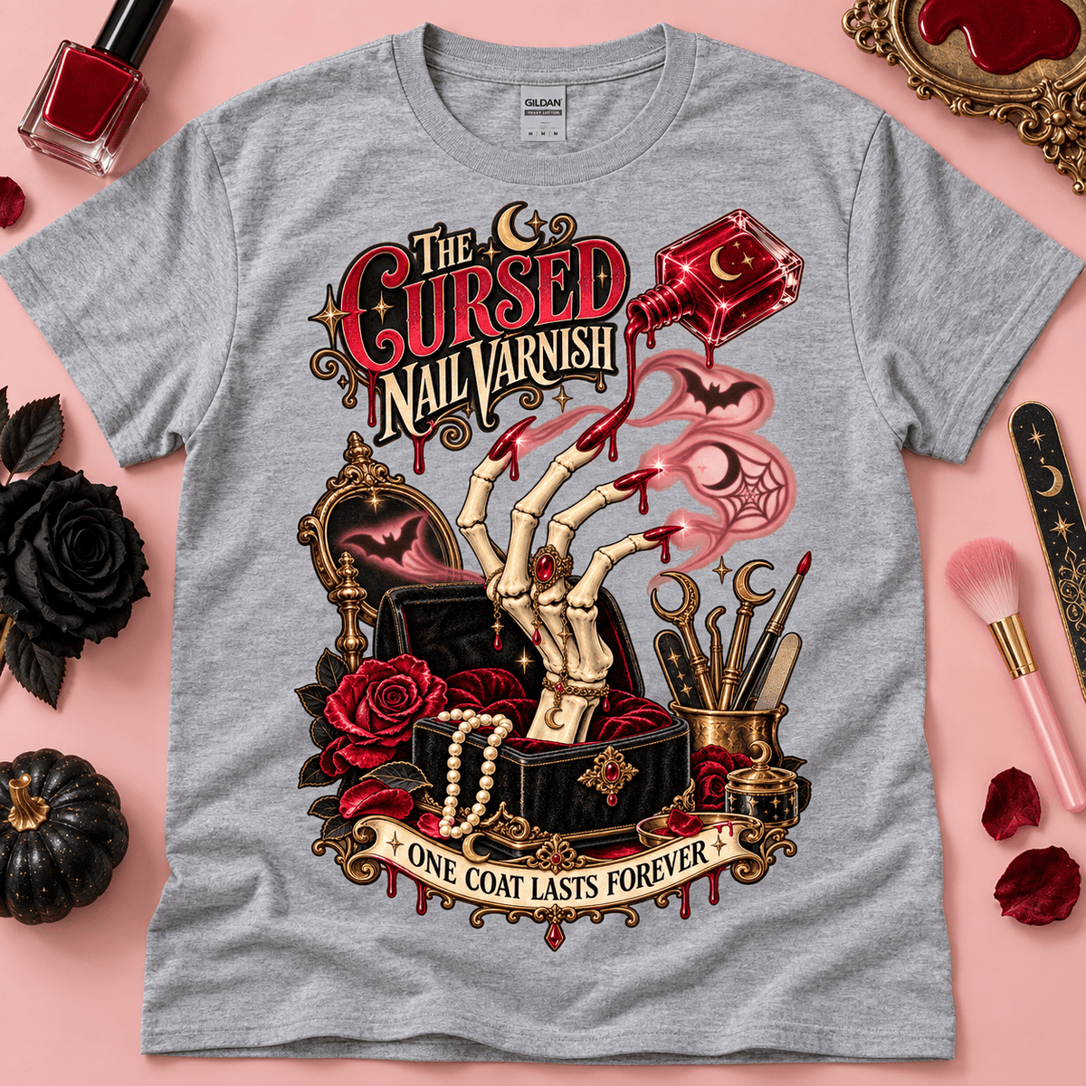 Cursed Hand Tarot Tee — Vintage Occult Graphic - Boo Crew Boutique