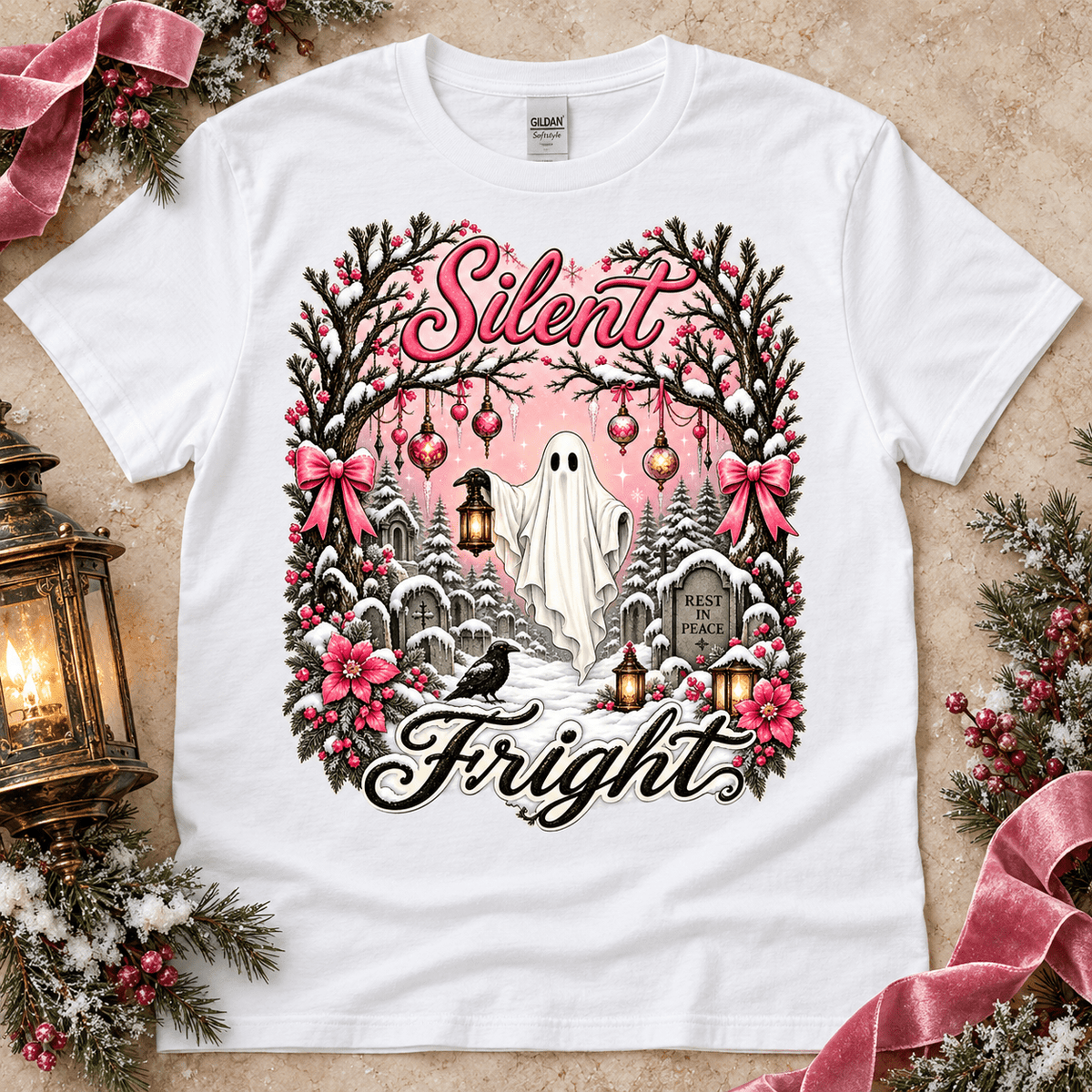 Silent Frights T-Shirt — Cute Retro Ghost Christmas Tee - Boo Crew Boutique
