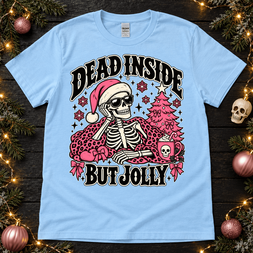 Jolly to the Bone Skeleton Christmas Tee - Boo Crew Boutique