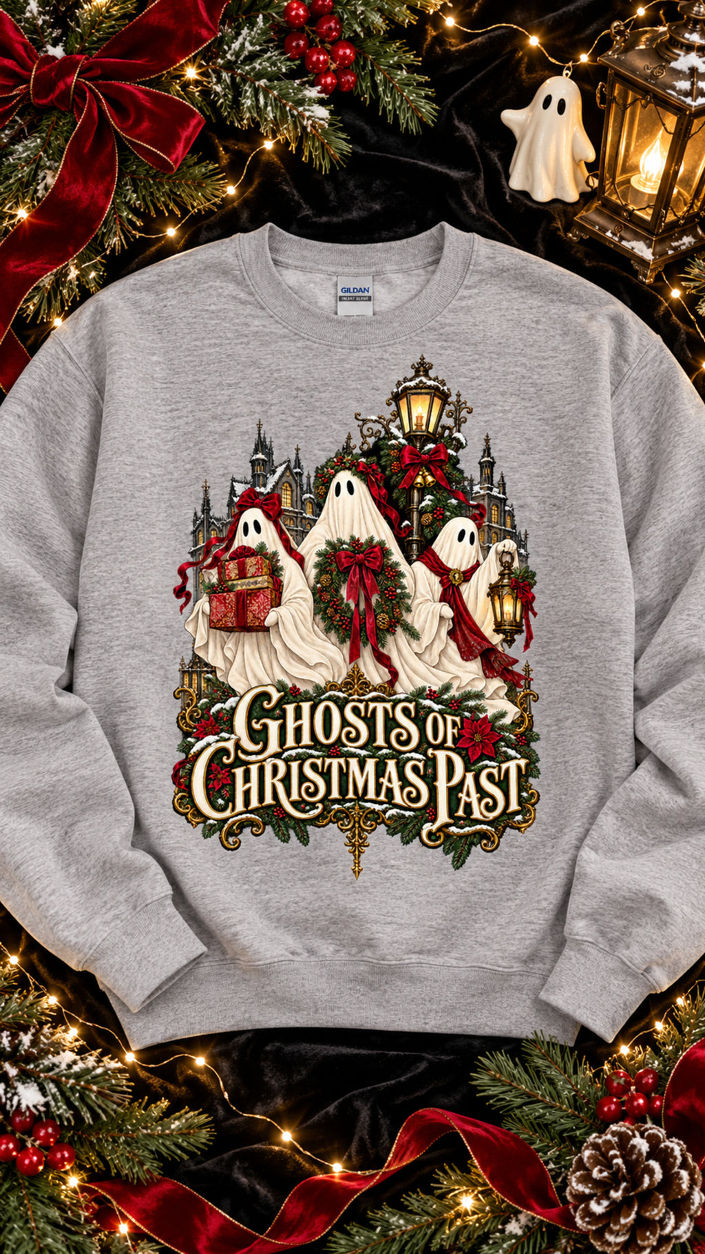 The Ghosts of Christmas Past Holiday Crewneck Sweatshirt - Boo Crew Boutique