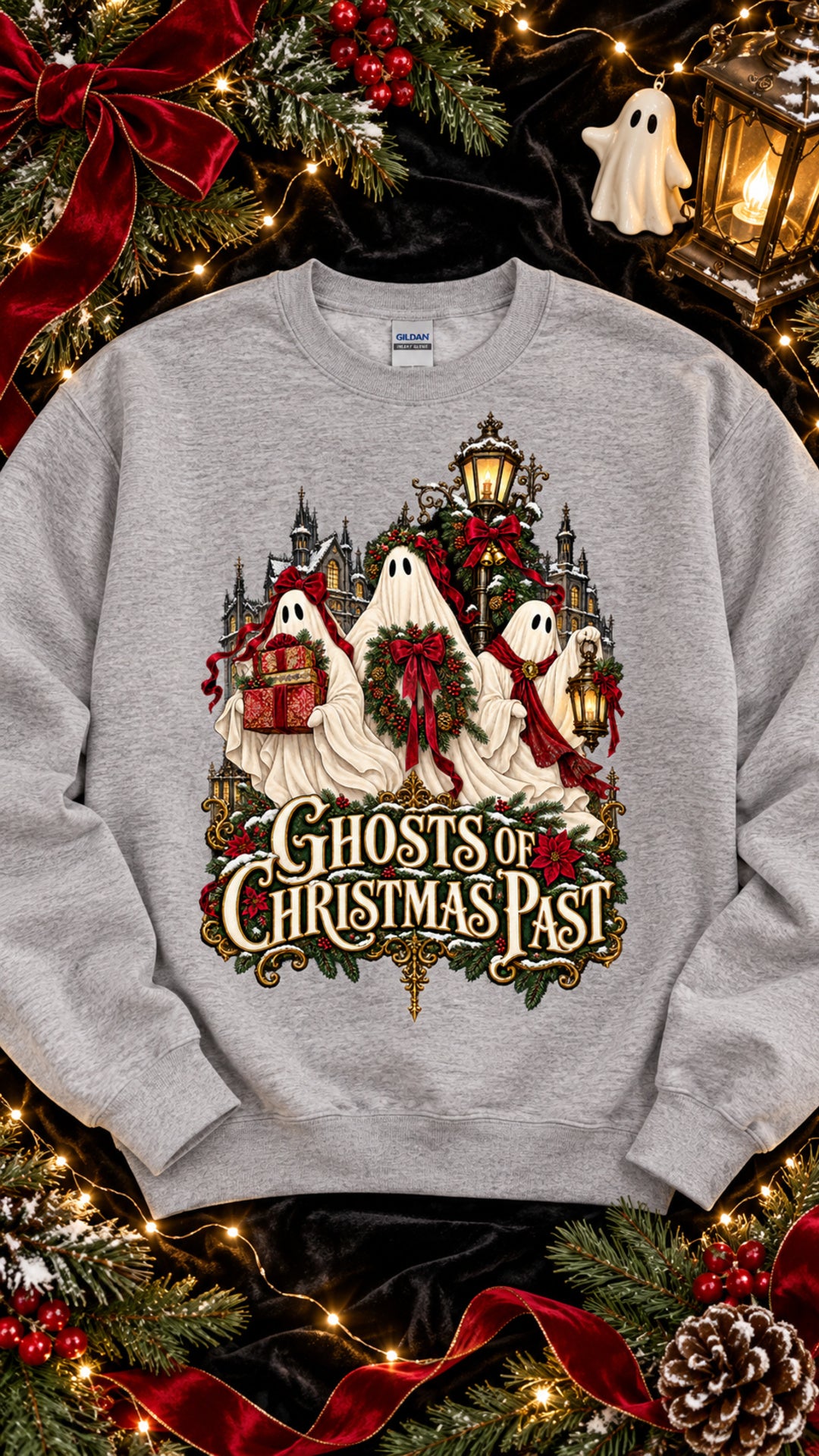 The Ghosts of Christmas Past Holiday Crewneck Sweatshirt - Boo Crew Boutique