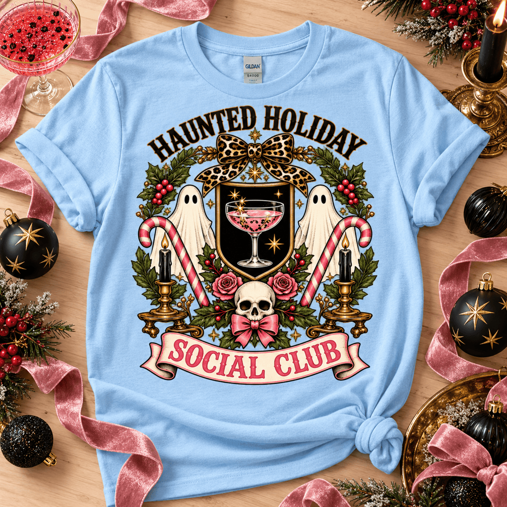 Haunted Holiday Social Club Halloween T-Shirt - Boo Crew Boutique