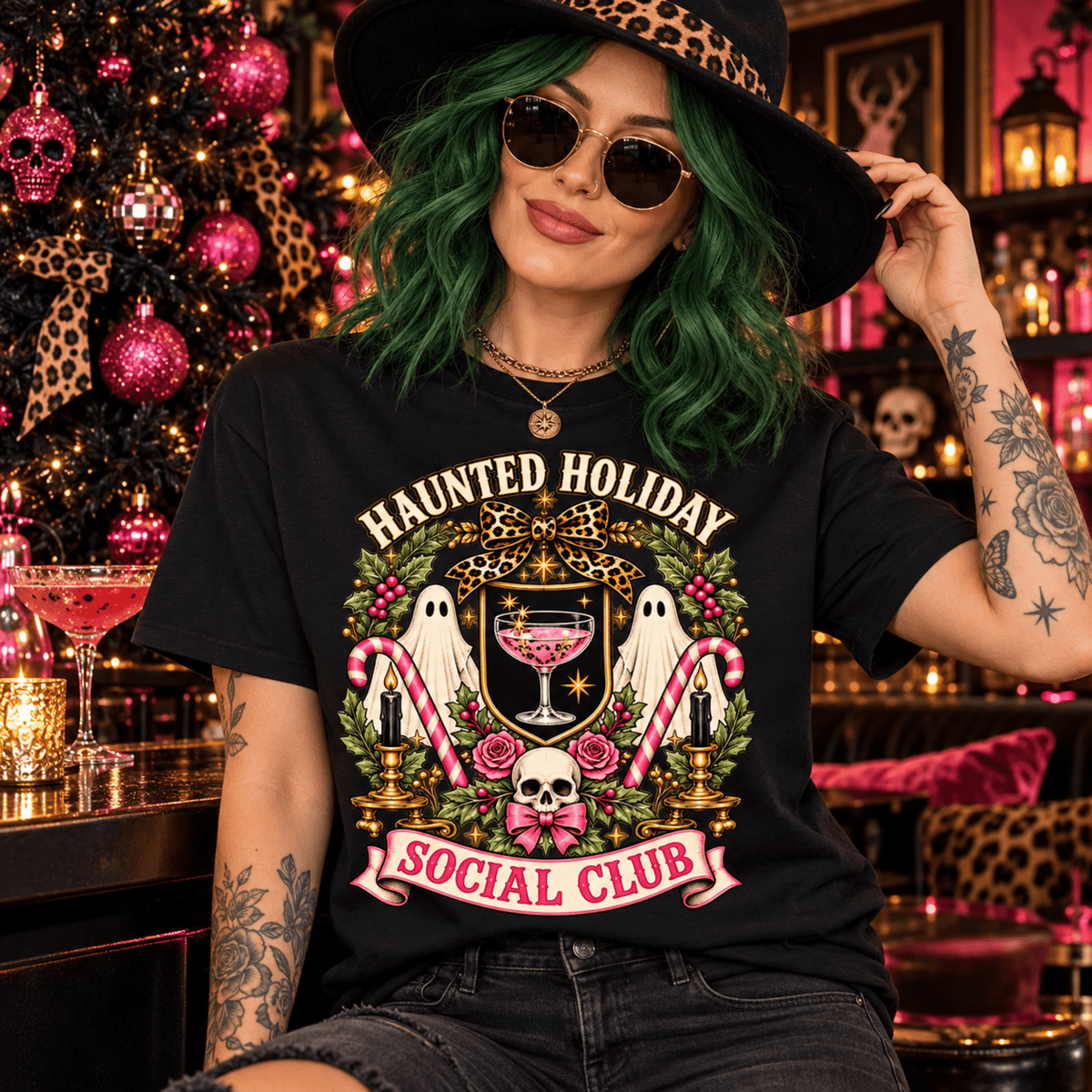 Haunted Holiday Social Club Halloween T-Shirt - Boo Crew Boutique