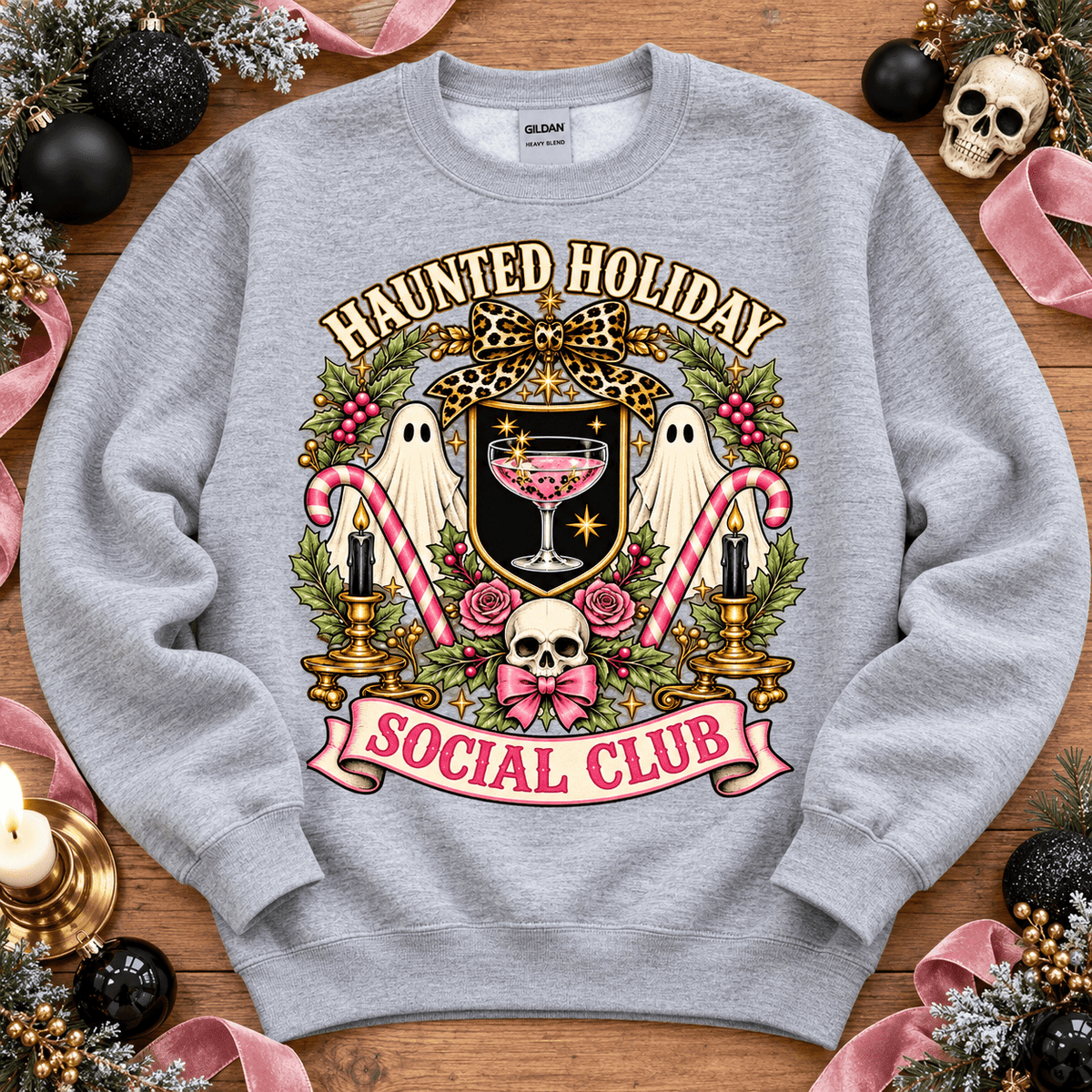 Haunted Holiday Social Club Christmas Sweatshirt - Boo Crew Boutique