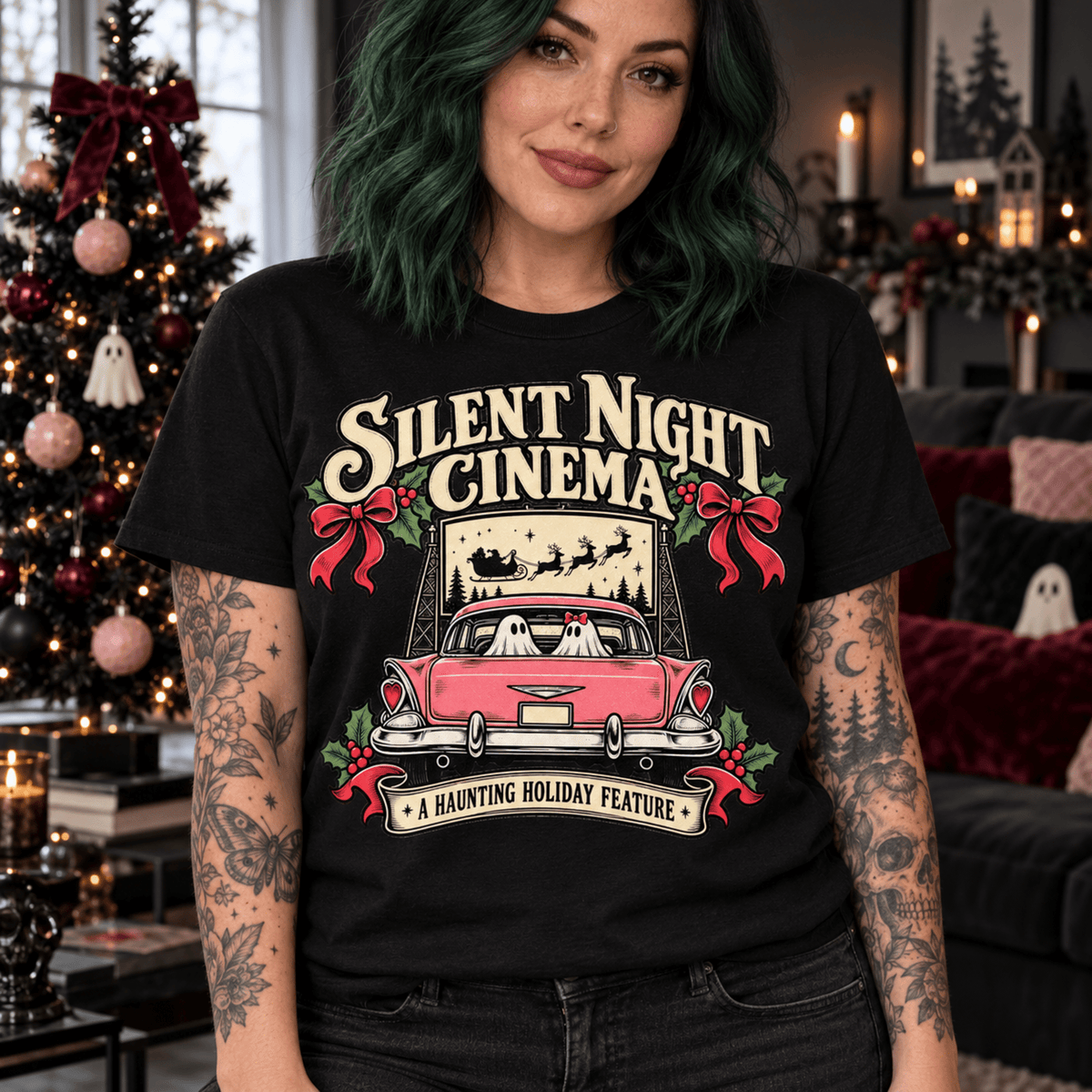 Silent Night Cinema Christmas Movie T-Shirt - Boo Crew Boutique