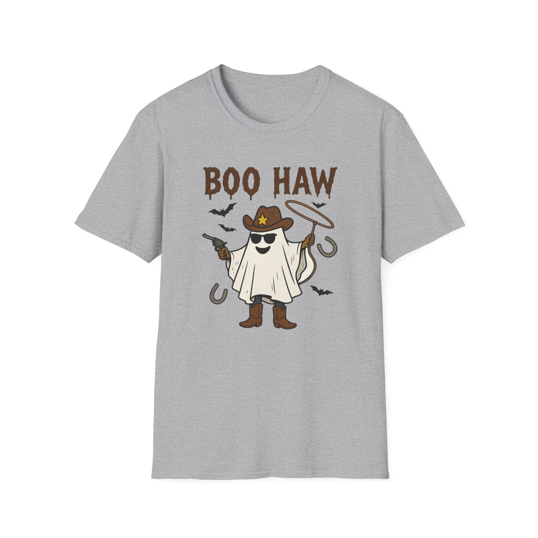Boo Haw Cowboy Ghost T-Shirt — Funny Halloween Western Tee