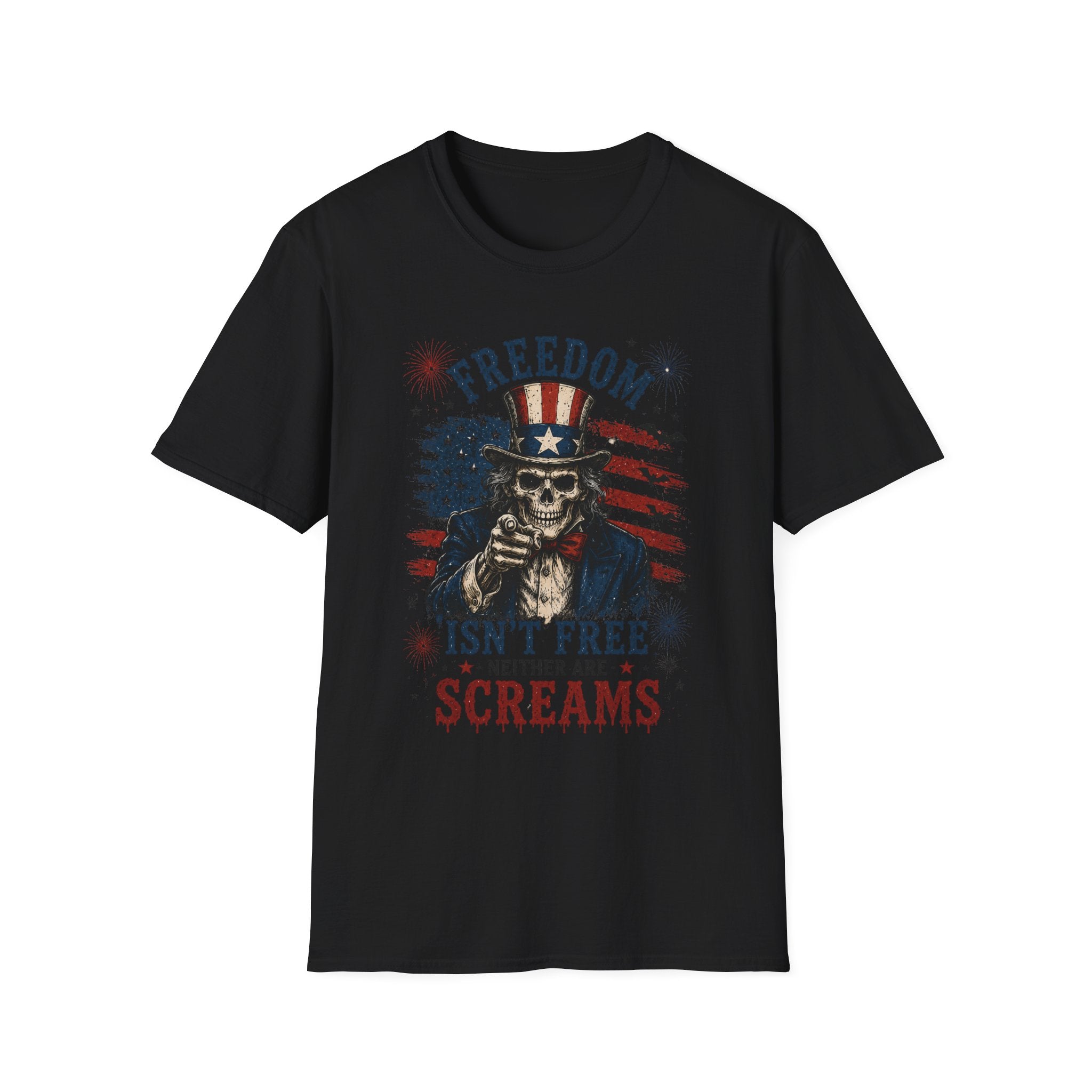 Freedom Isn't Free Skull T-Shirt – Patriotic American Flag Graphic Tee - Boo Crew Boutique