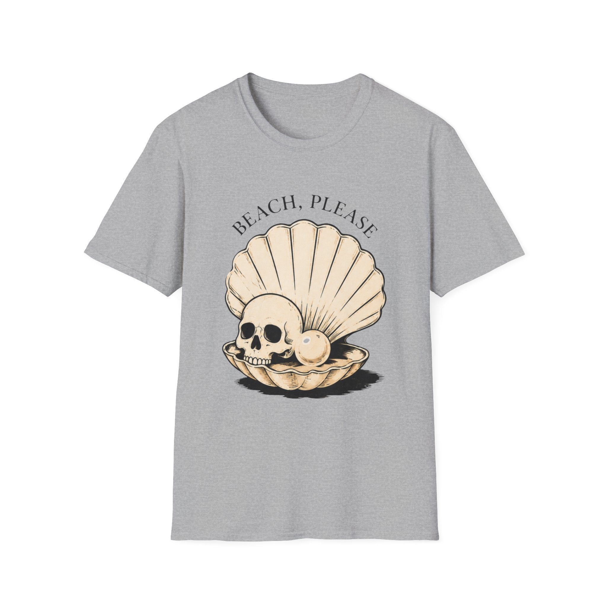 Beach, Please Tee — Shell & Skull Graphic T-Shirt - Boo Crew Boutique