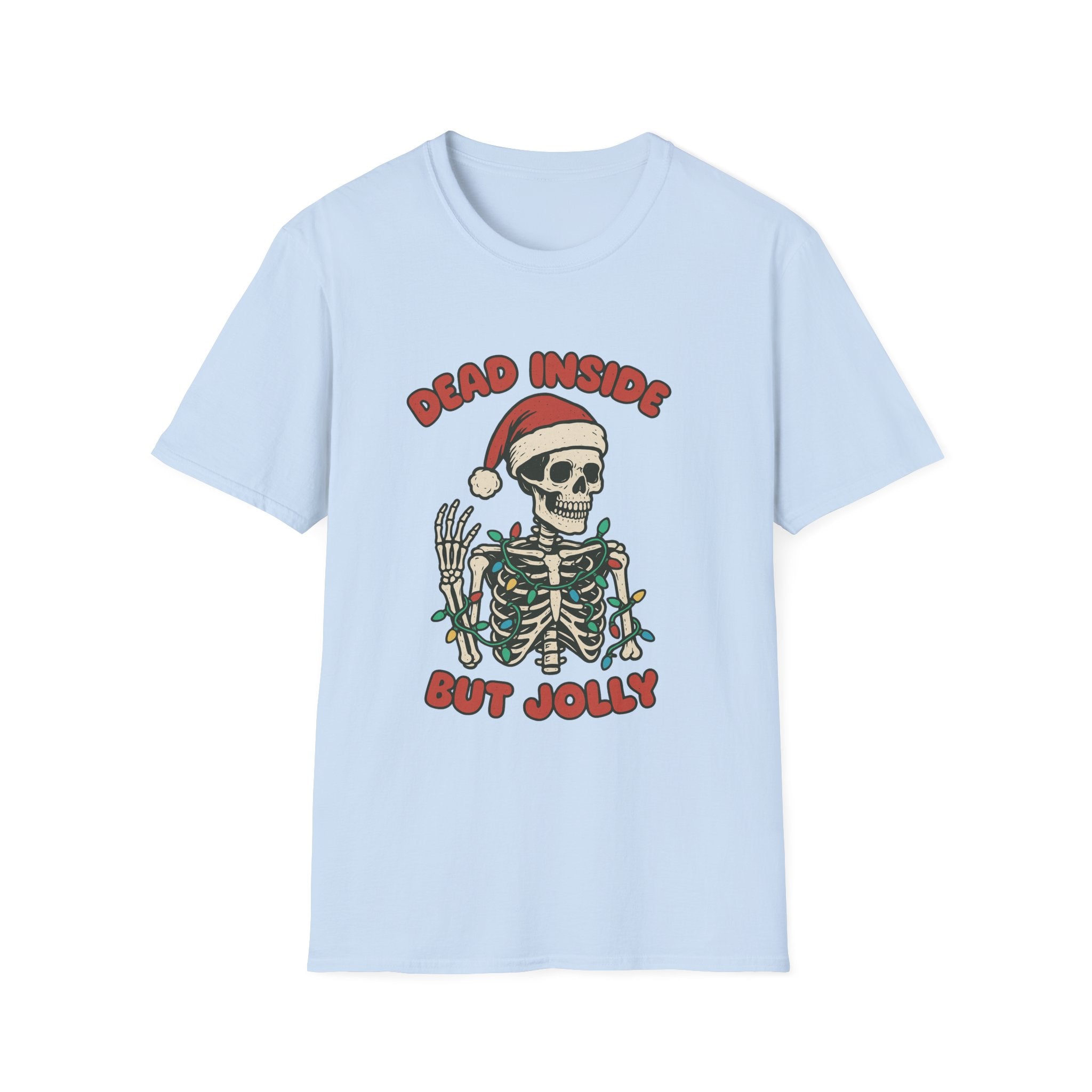 Christmas Holiday Skeleton T-Shirt, Casual Tee, Unisex Humor Shirt, Christmas Gift, Gothic Style, Halloween, Chill Vibe