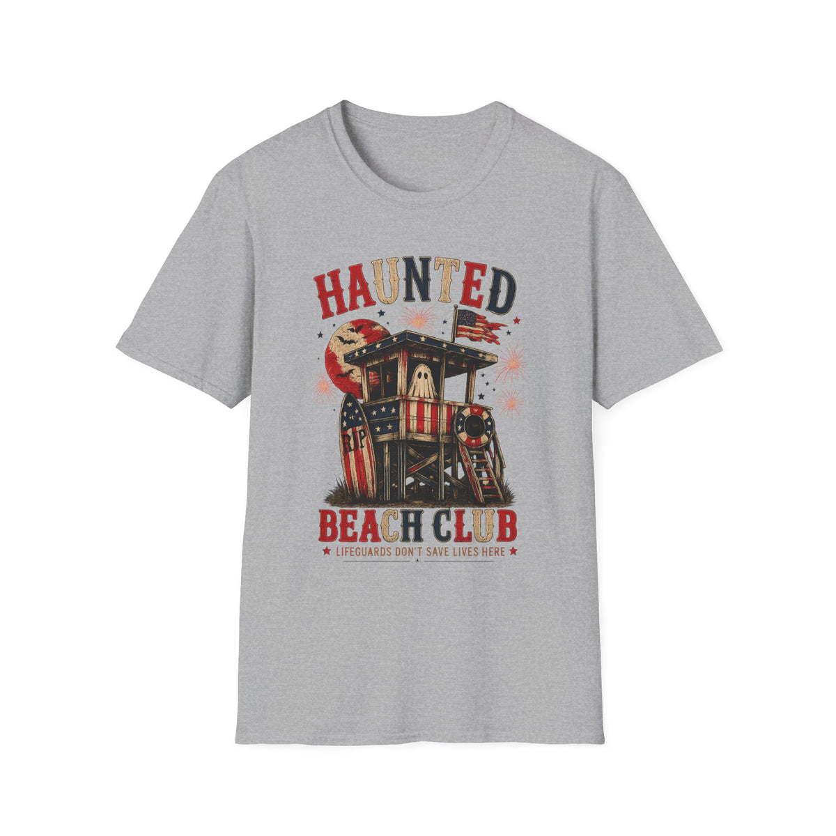 Haunted Beach Club T-Shirt — Vintage Surf Lifeguard Tee - Boo Crew Boutique