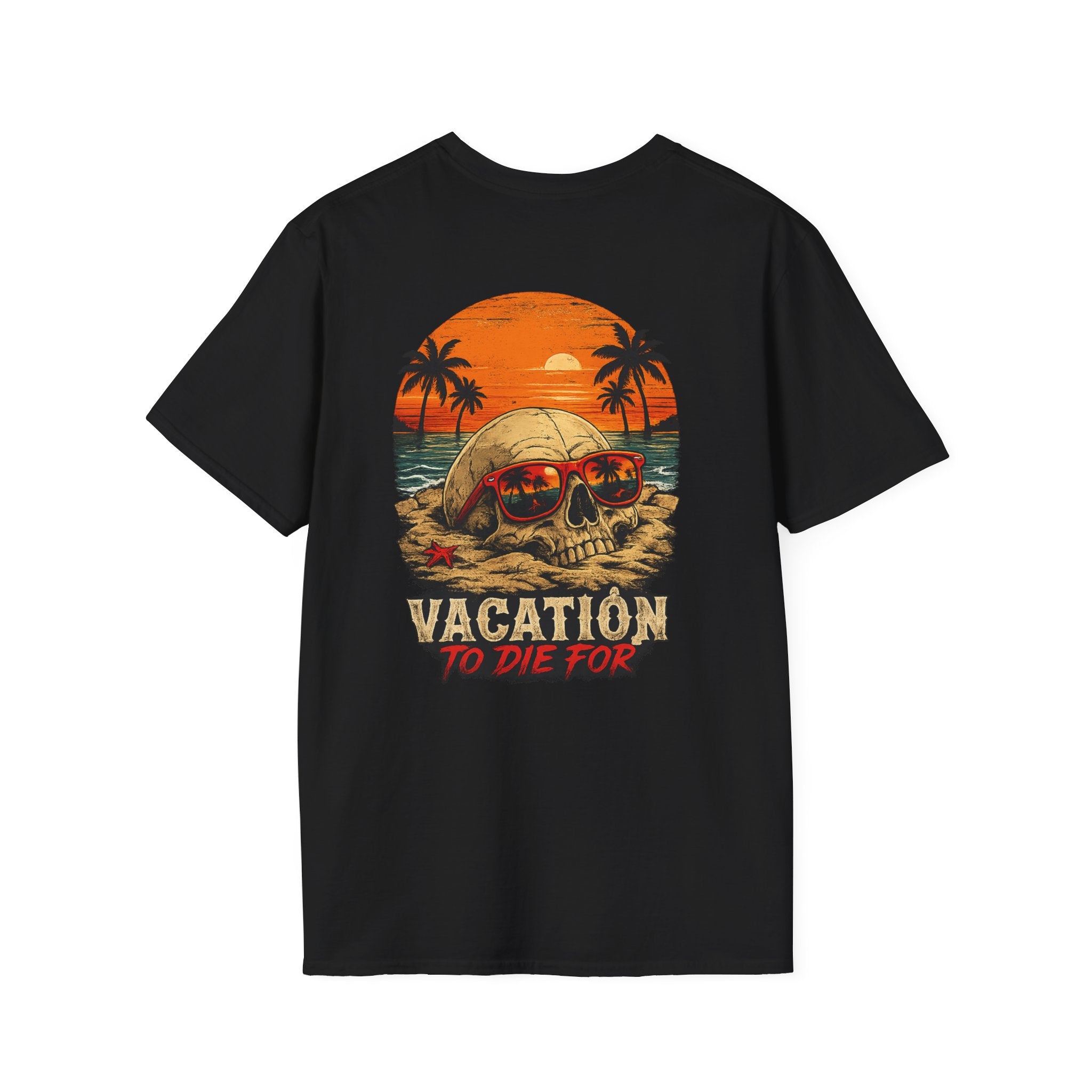 Vacation To Die For T-Shirt — Skull Beach Back Graphic Tee - Boo Crew Boutique