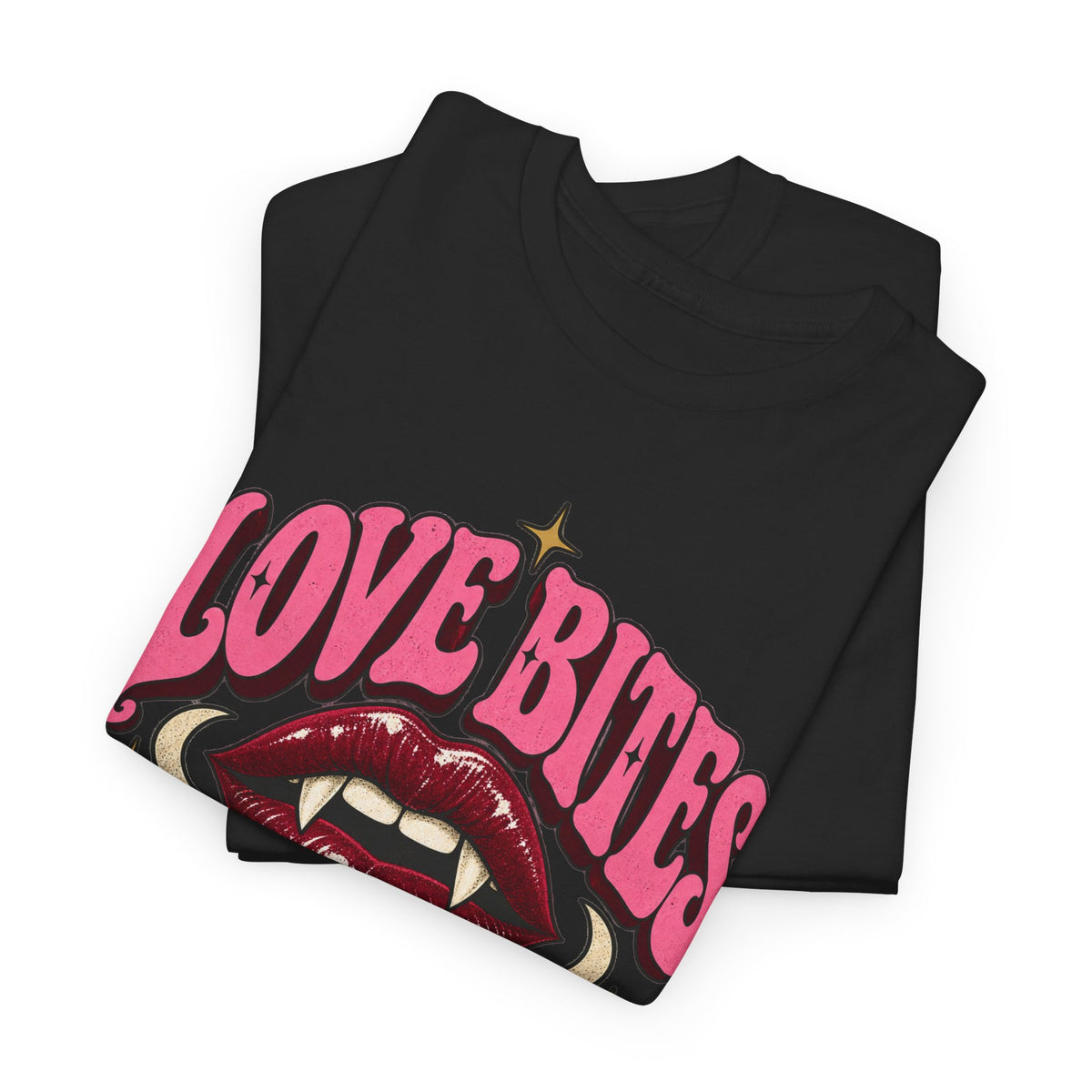 Love Bites Tee - Retro Vampire Lips & Cherries Graphic Shirt