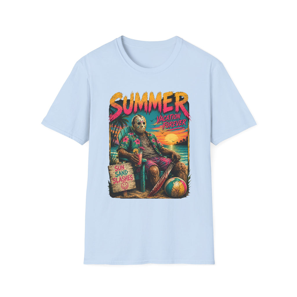 Summer Vacation Forever T-Shirt — Retro Tropical Horror Graphic - Boo Crew Boutique