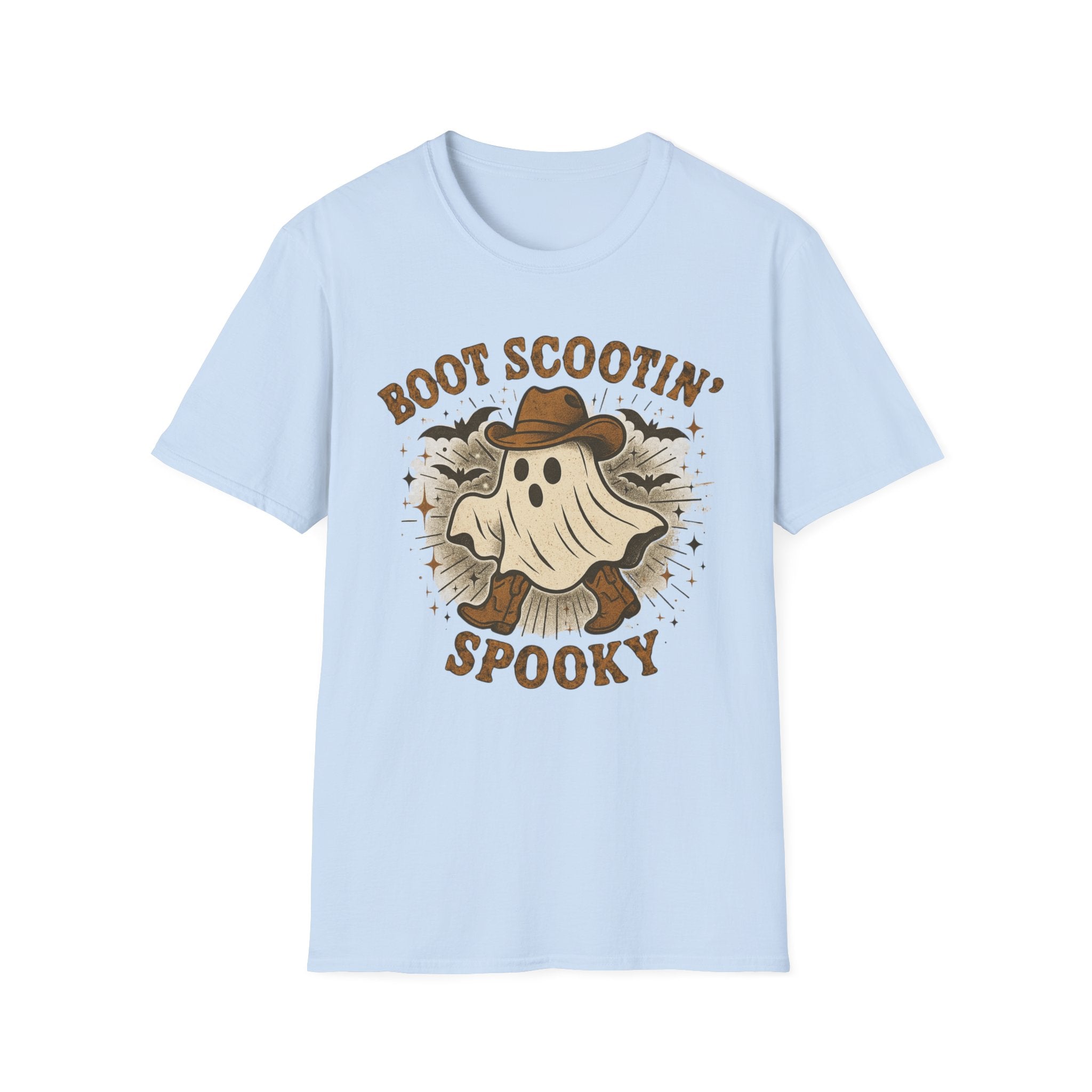 Halloween Western Ghost T-Shirt, Funny Costume Tee, Spooky Shirt, Halloween Apparel, Boot Scootin' Spooky