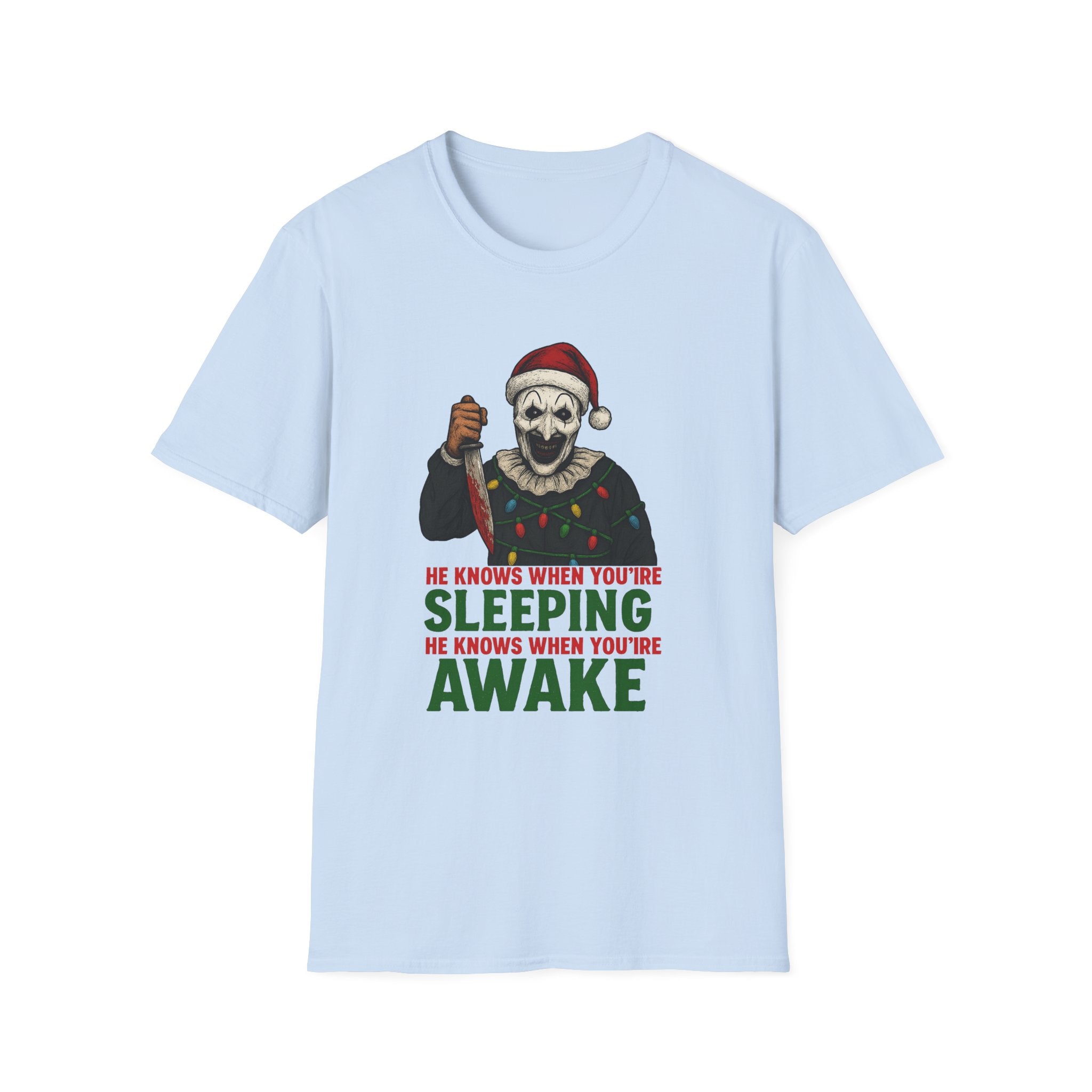 Terrifier Christmas T-Shirt, Christmas Gift, Funny Tee, Santa Vibe, Christmas Horror, Unisex Apparel, Cool Holiday Shirt