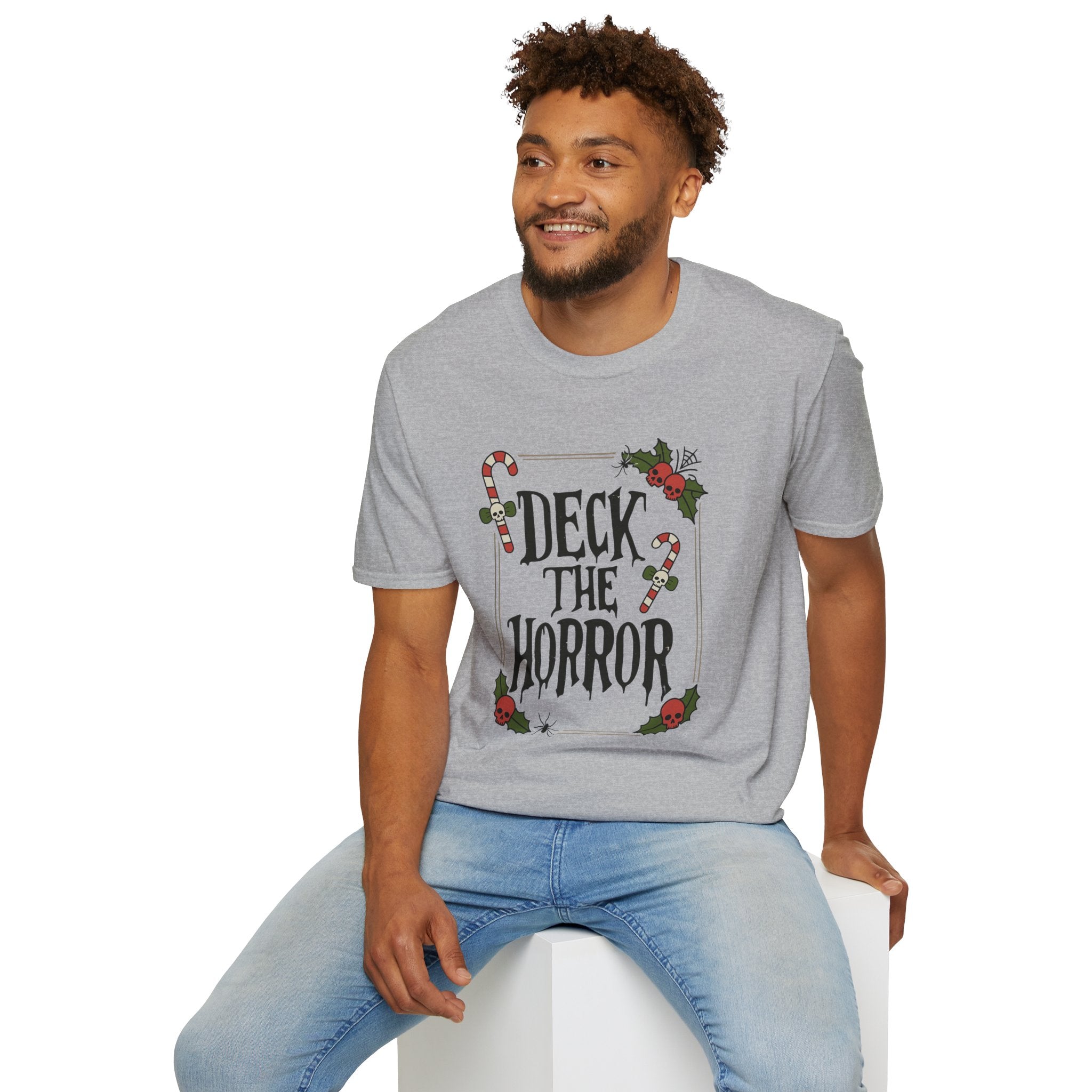 Christmas Horror T-Shirt, Merry Christmas Tee, Unisex Graphic Shirt, Gift for Horror Lovers, Deck the Horror Tee