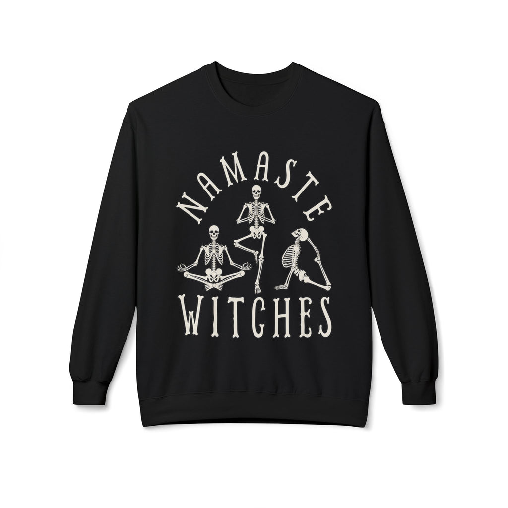Namaste Witches Halloween Sweatshirt — Skeleton Yoga Crewneck - Boo Crew Boutique