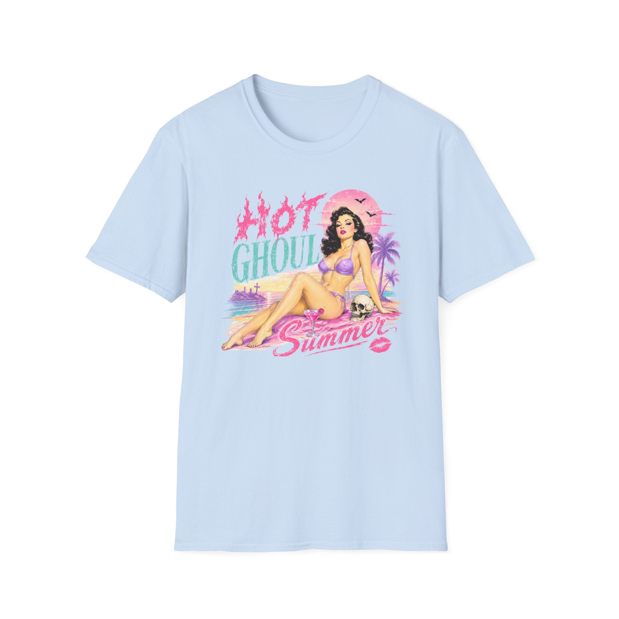 Hot Ghoul Summer T-Shirt — Retro Pinup Beach Graphic Tee - Boo Crew Boutique