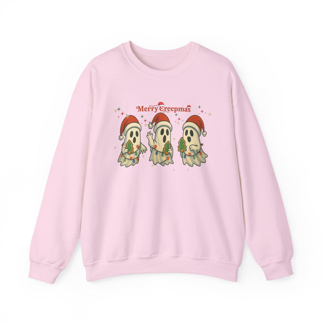Merry Creepmas ghost trio Crewneck Sweatshirt | Christmas spooky holiday