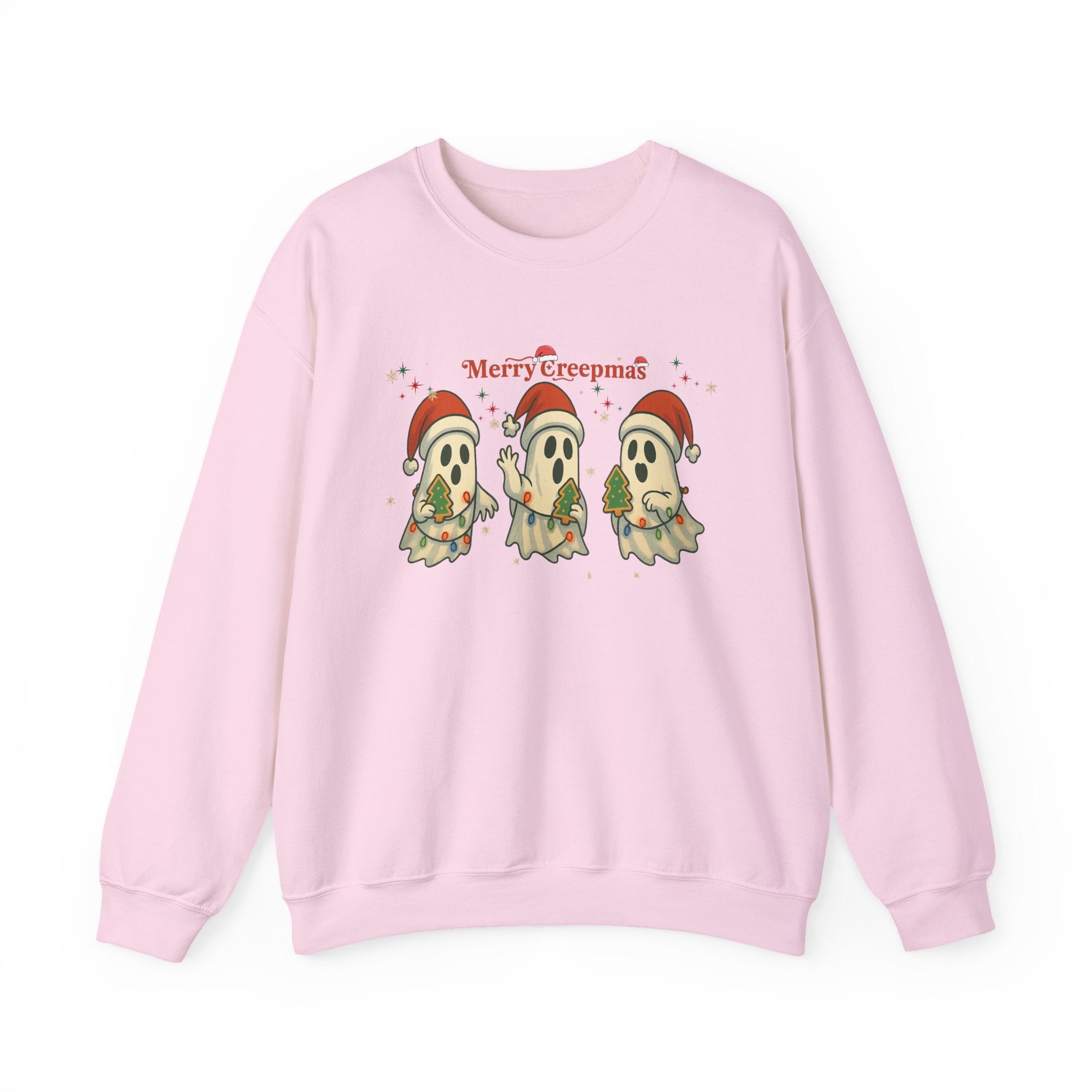 Merry Creepmas ghost trio Crewneck Sweatshirt | Christmas spooky holiday