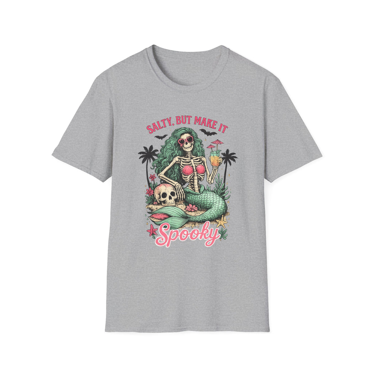 Salty But Make It Spooky Skeleton Mermaid Tee - Boo Crew Boutique