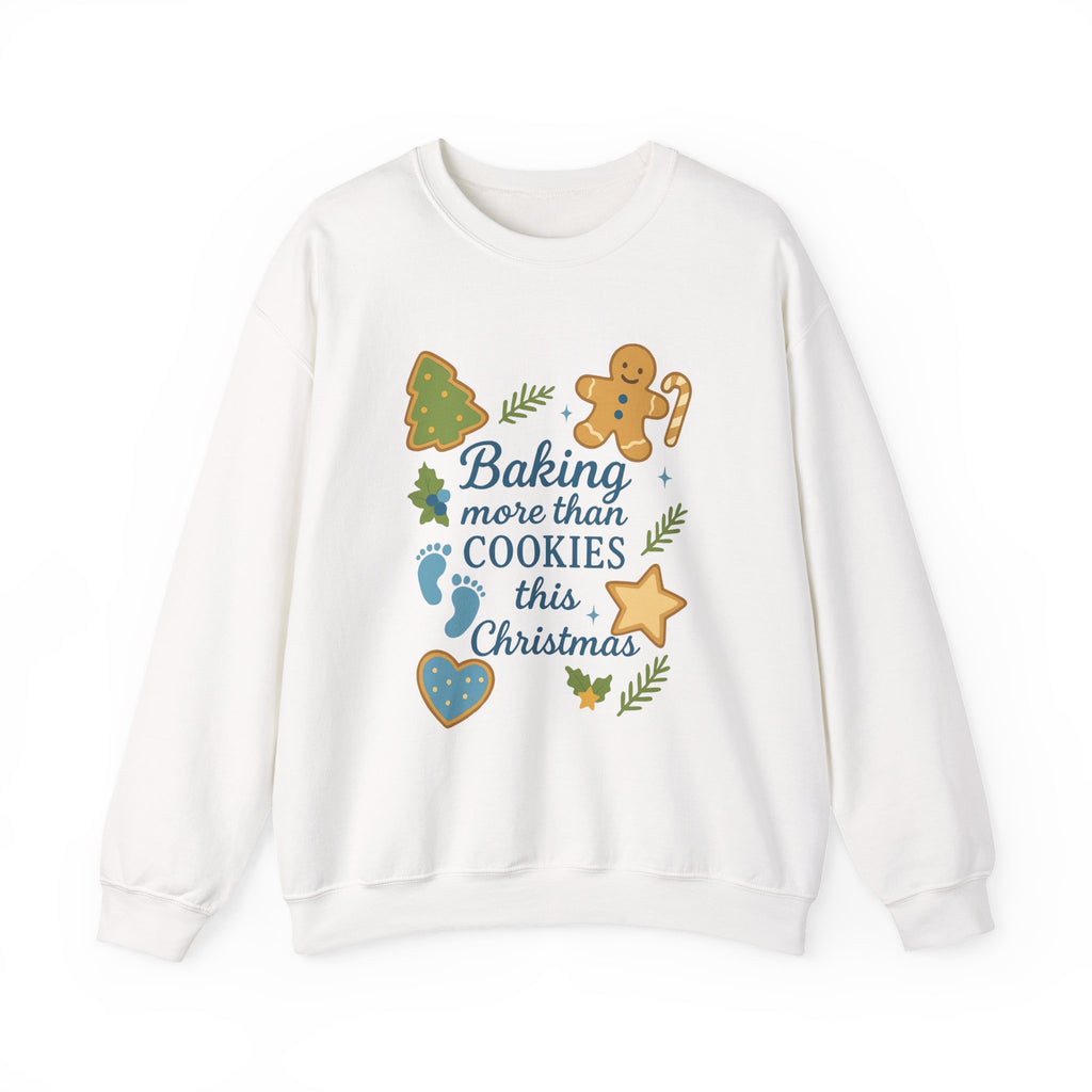 Baking More Than Cookies This Christmas Sweatshirt | Holiday Gingerbread Design, Gift for Expecting Mother