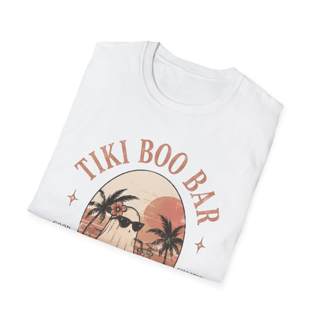 Tiki Boo Bar Vintage Beach Ghost Graphic Tee - Boo Crew Boutique