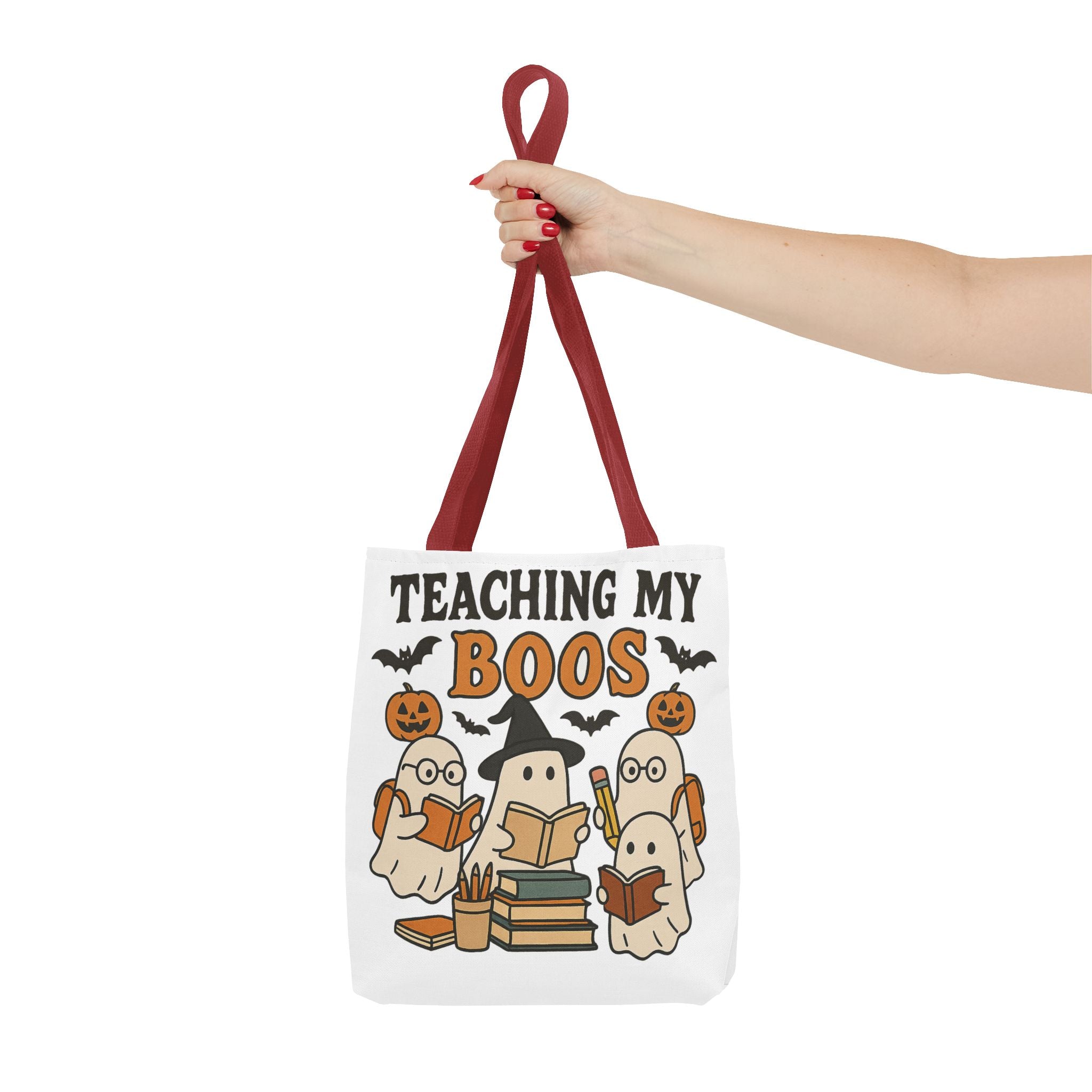 Halloween Teacher Tote Bag - "Teaching My Boos" Cute Ghosts Classroom Book Bag - Boo Crew Boutique