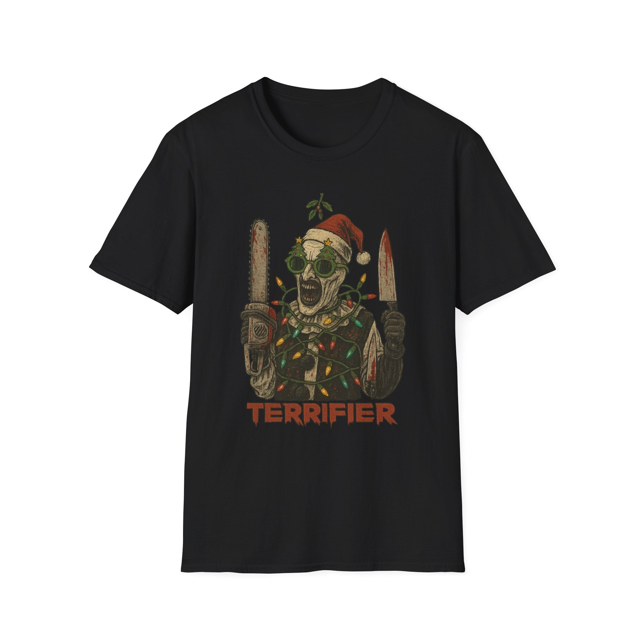 Terrifier Holiday Unisex T-Shirt - Perfect for Horror Fans, Halloween, Christmas, Cozy Wear, Gift for Horror Fan - Boo Crew Boutique