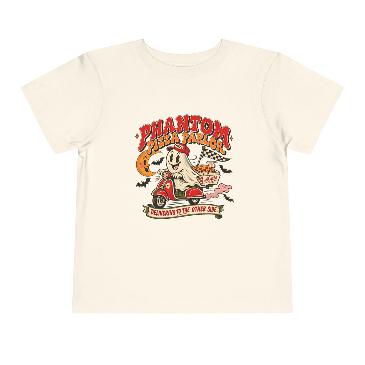 Phantom Pizza Delivery Toddler T-Shirt — Spooky Ghost Pizza Tee - Boo Crew Boutique